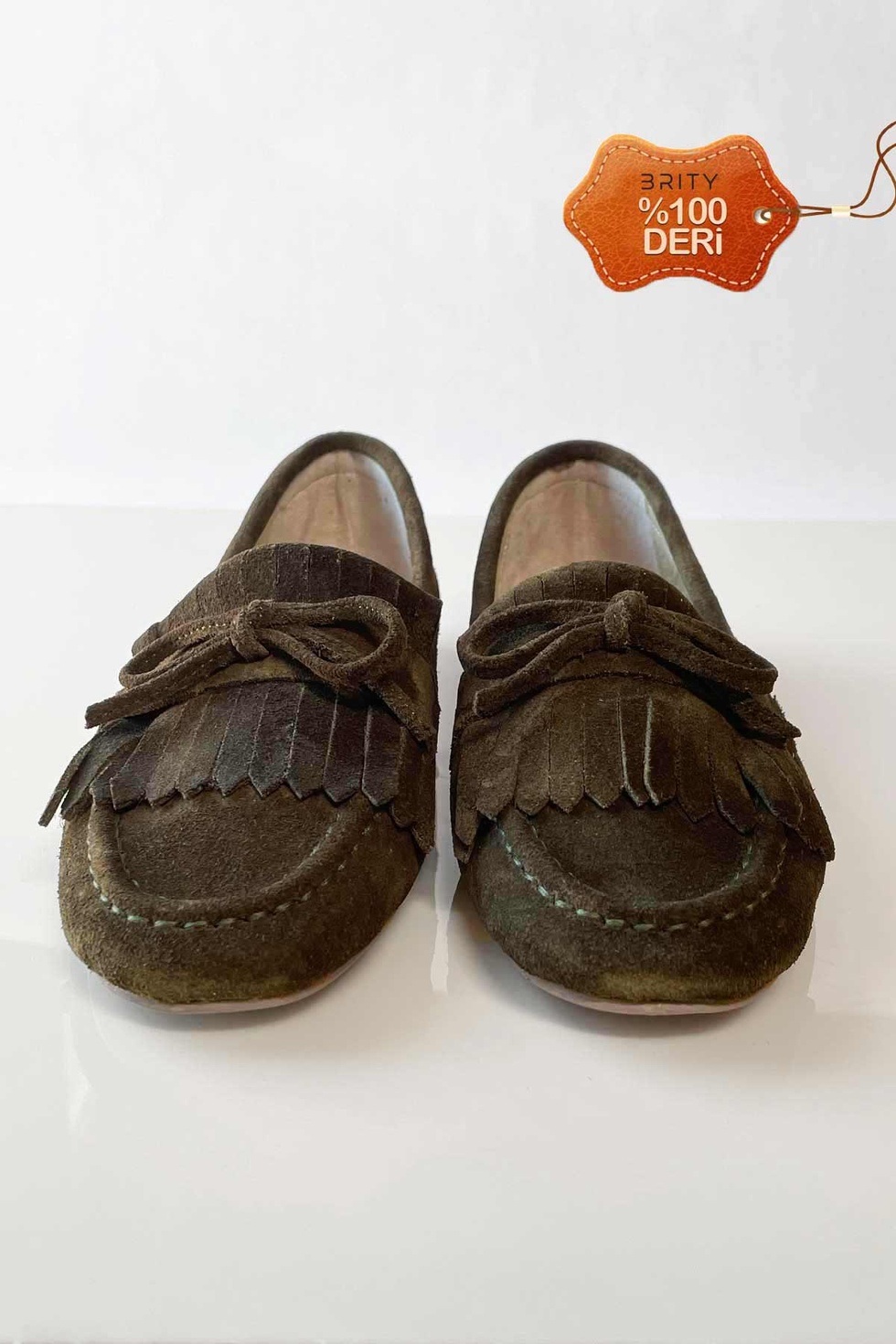 Kadın Hakiki Deri Püsküllü Süet Loafer