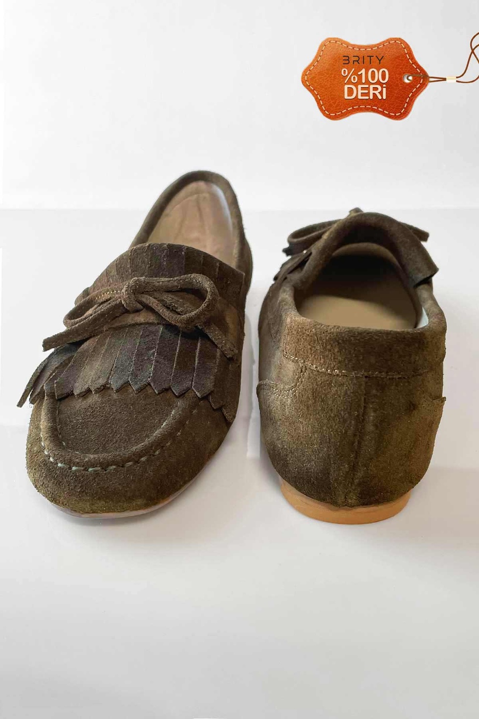 Kadın Hakiki Deri Püsküllü Süet Loafer