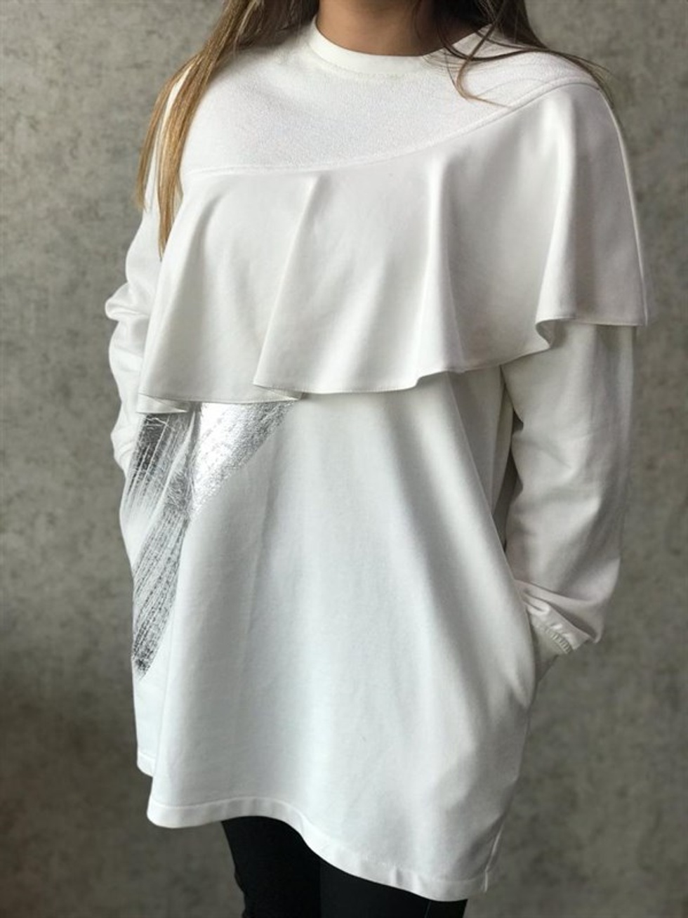 Fırfır Detaylı Sweatshirt