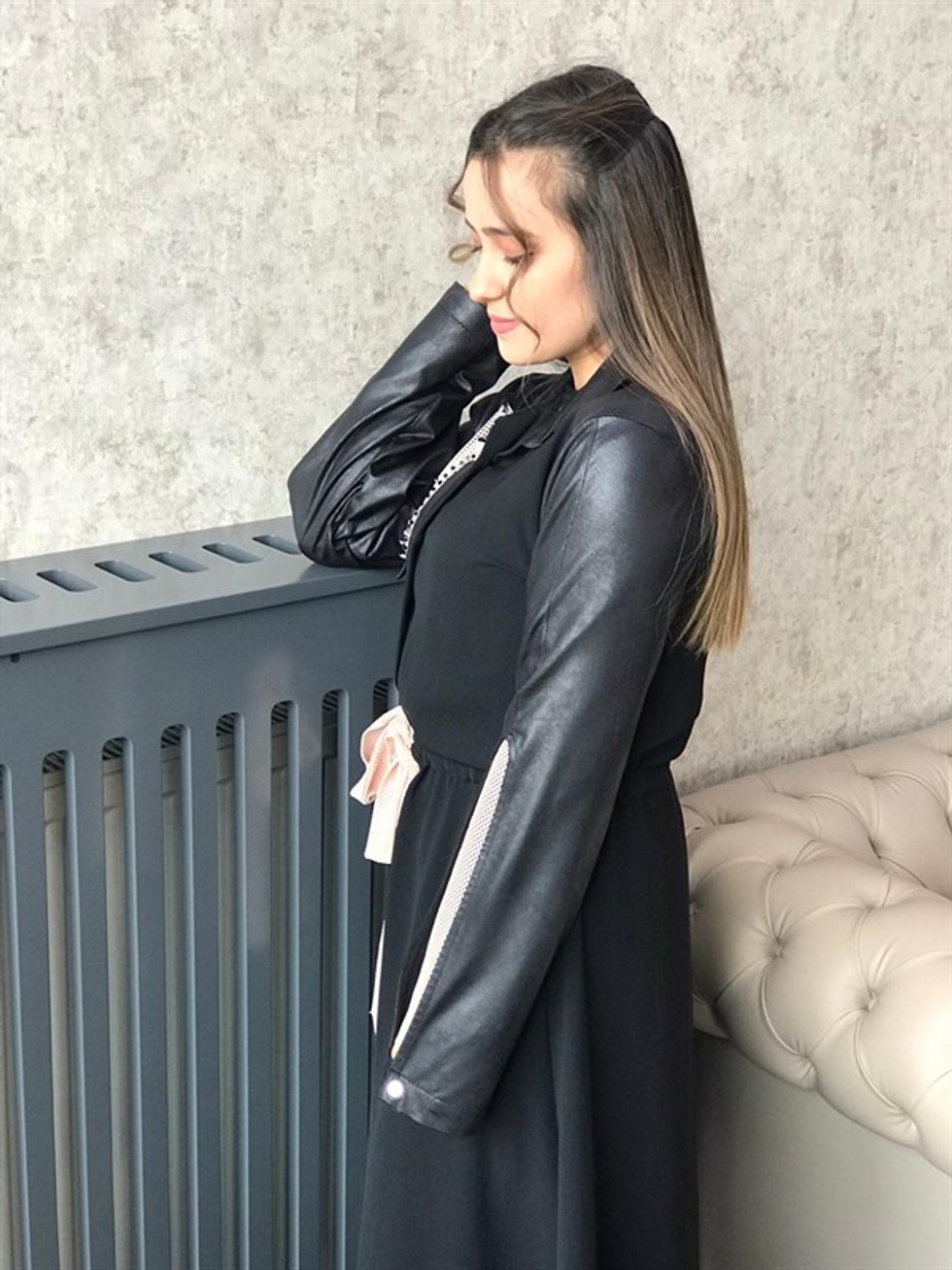 Tül Detay Elbise -