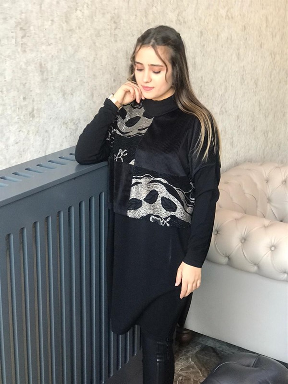 Kadife Detay Tunik -