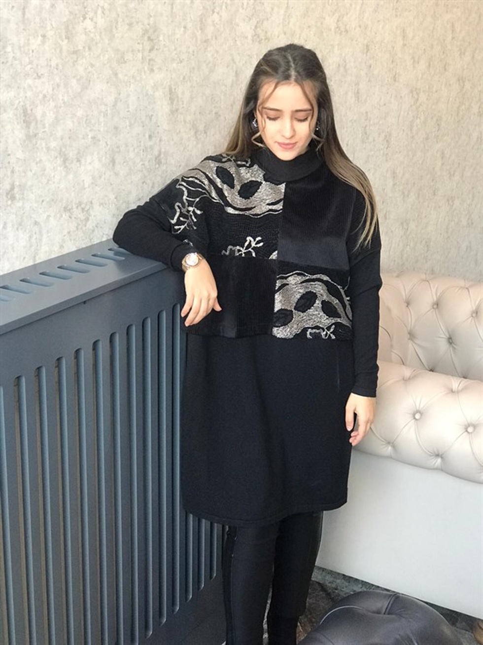 Kadife Detay Tunik -
