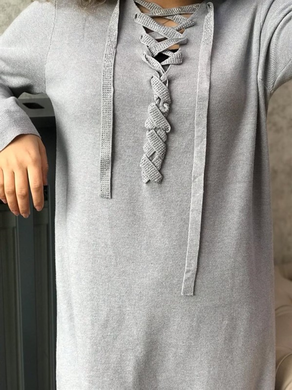 Önü Bağcıklı Tunik -