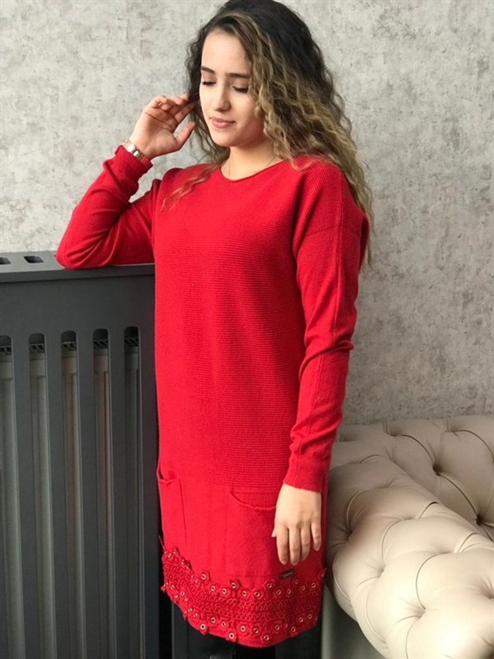 Eteği Dantelli Tunik -