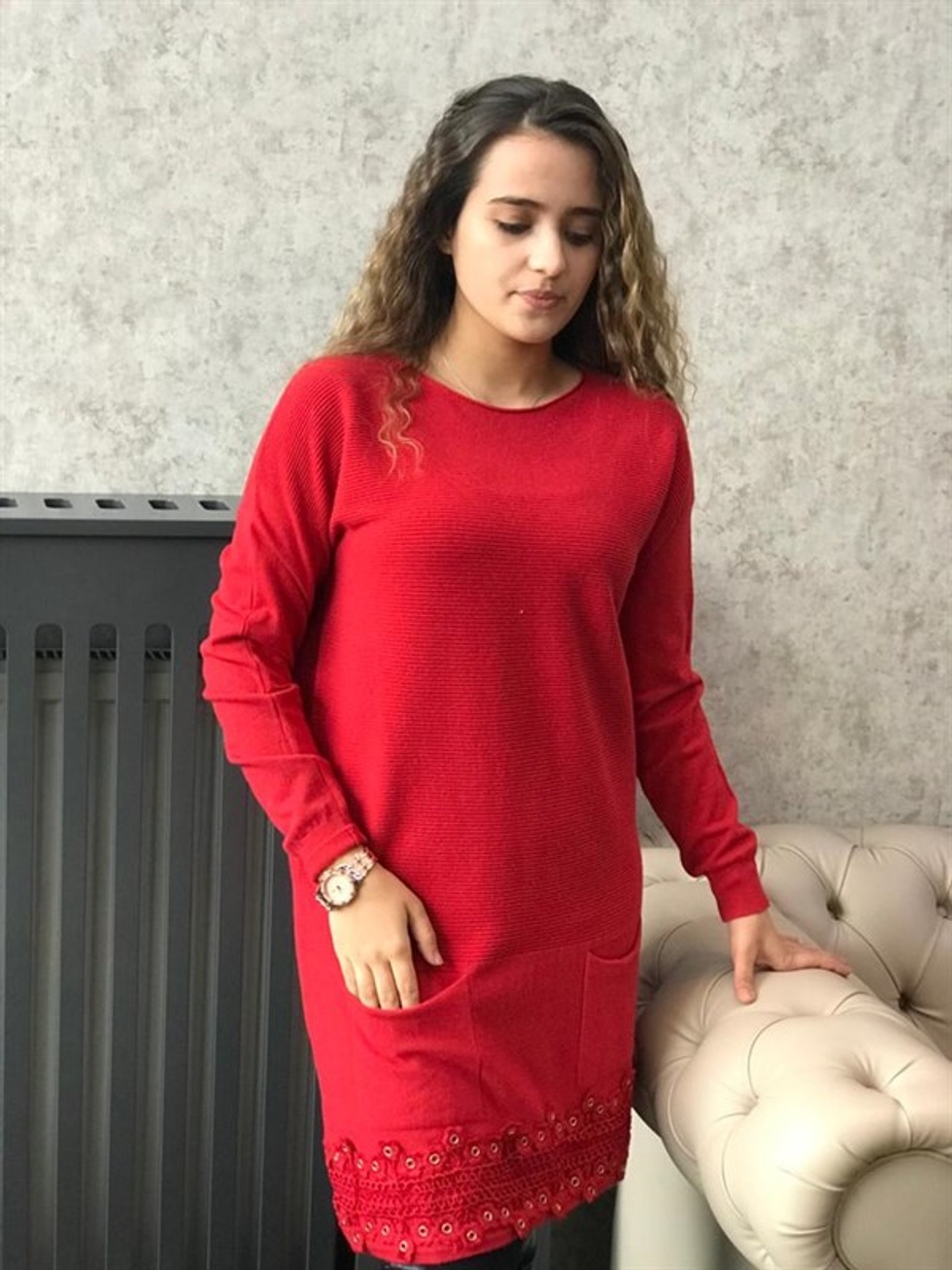 Eteği Dantelli Tunik -