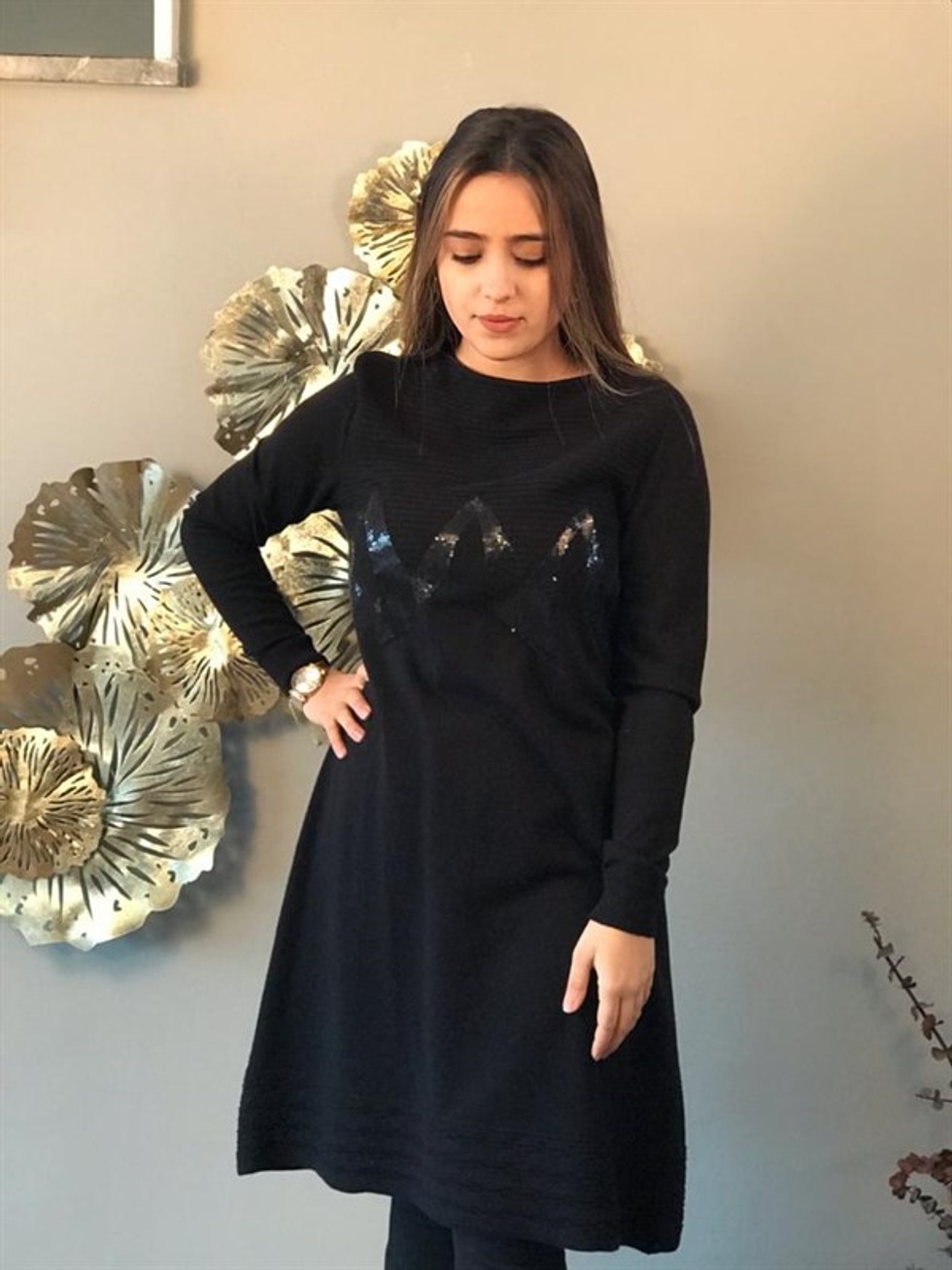 Önü İşlemeli Tunik -