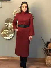 Kemerli Elbise - Turuncu