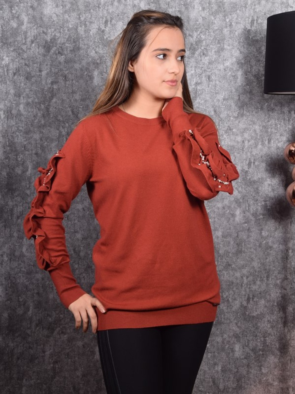 Fırfır Detay Triko -