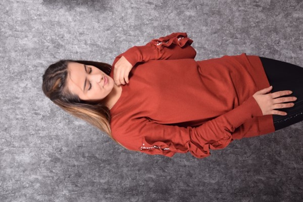 Fırfır Detay Triko -