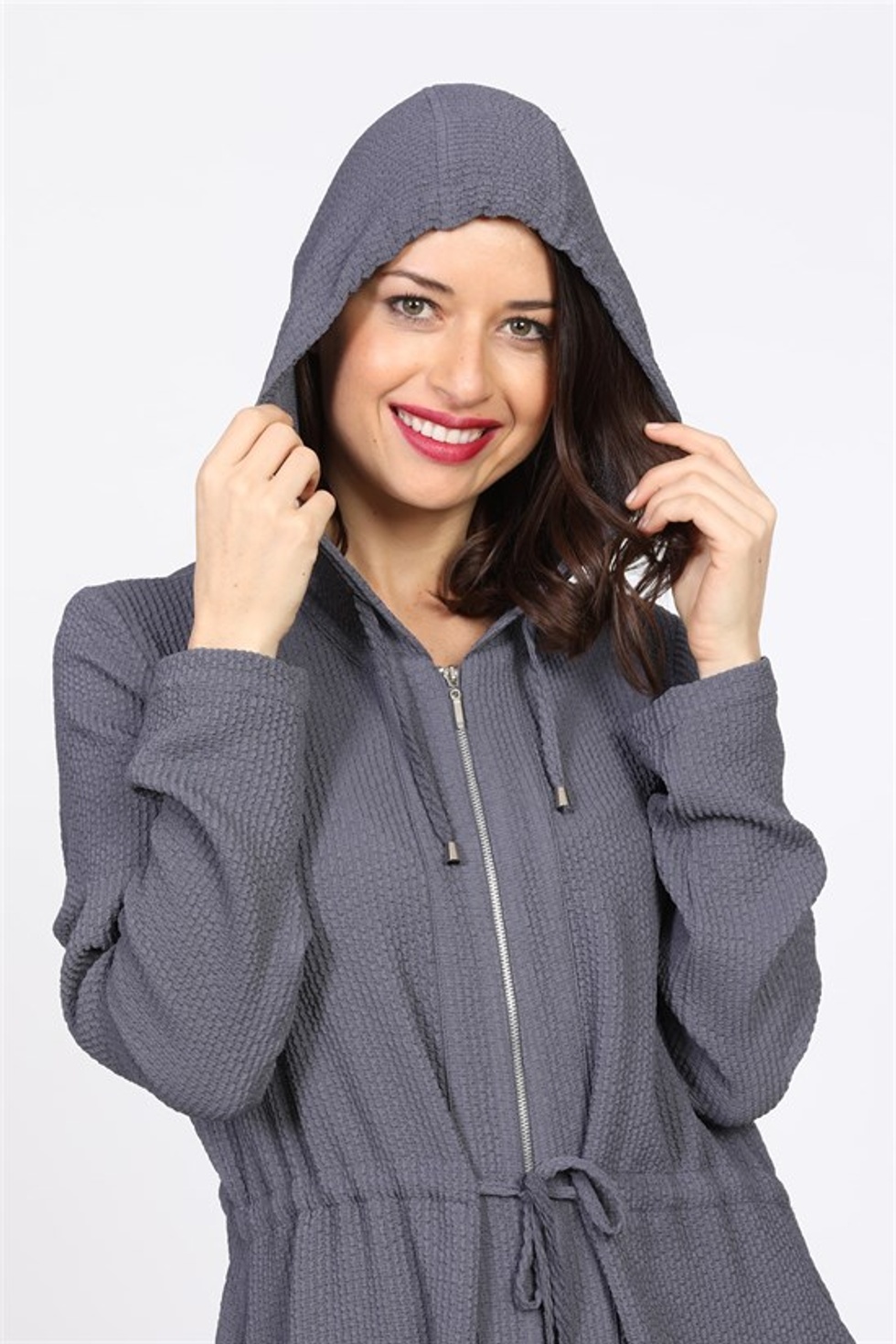 Women Kadın Kapüşonlu Spor Tunik İNDİGO