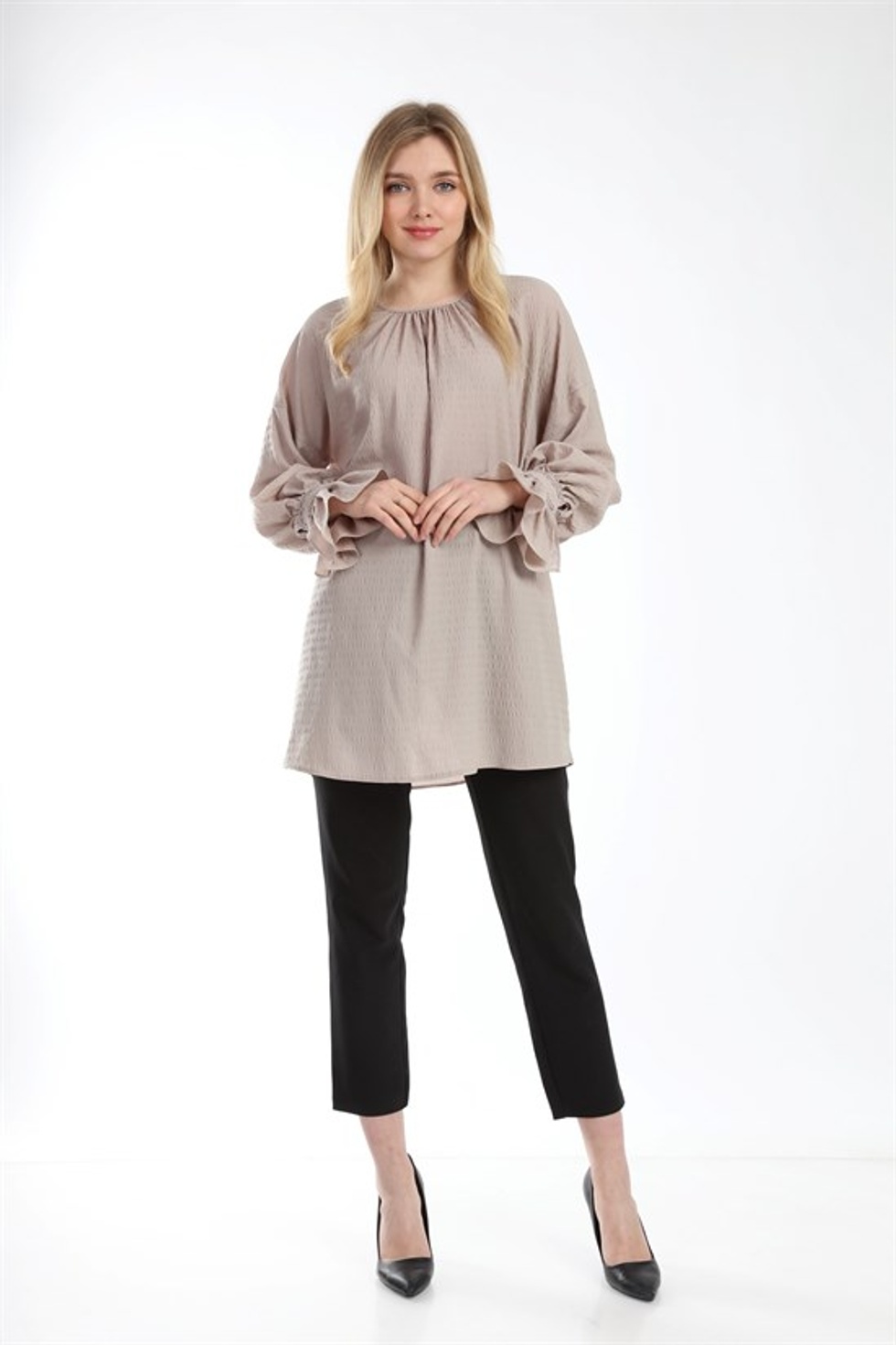 Women Kadın Wrinkled Kumaş Bluz