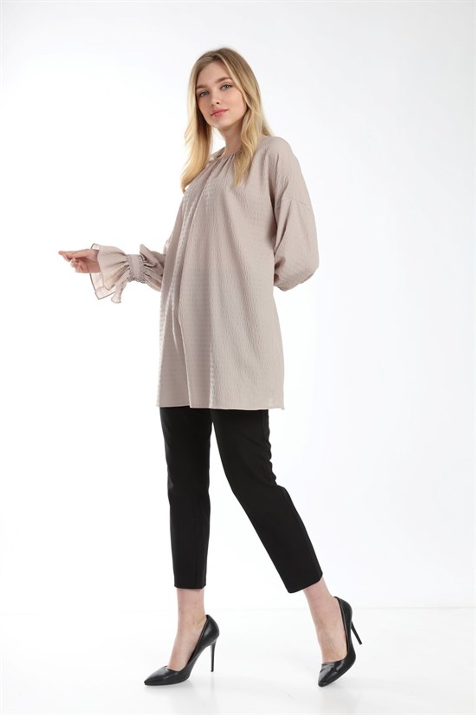 Women Kadın Wrinkled Kumaş Bluz