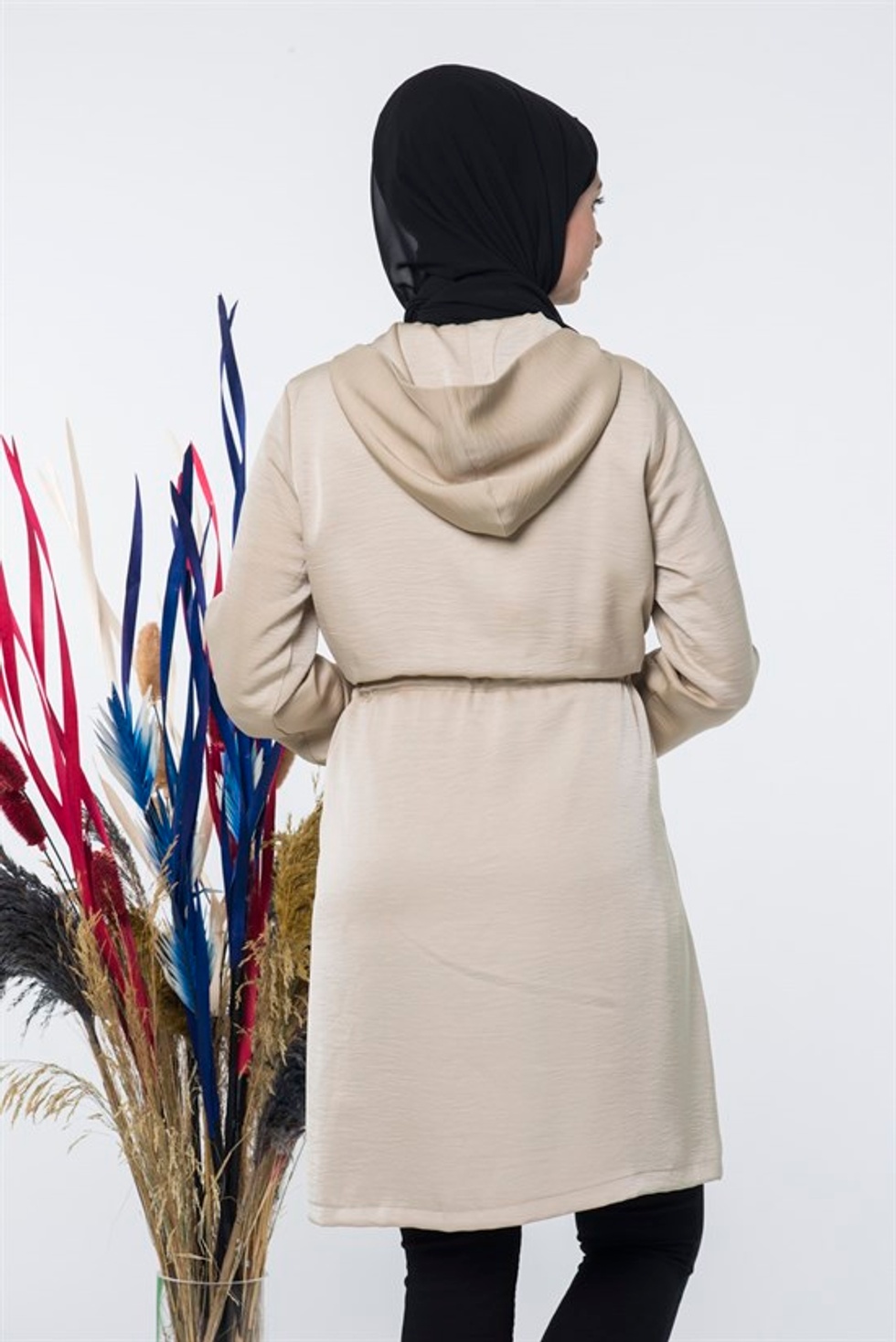 Women Kadın Fermuarlı Kapşonlu Giy Çık Kap