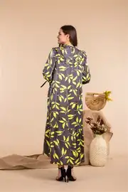Women Kadın Yaprak Desen Elbise