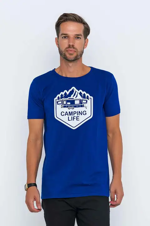 Saks Camping Life Baskılı Kamp Tişörtü