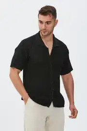 Polo Yaka Önü Düğmeli Kısa Kol Triko Tişört
