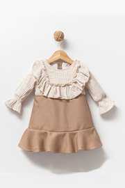 Uzun Kollu 6-9-12-18 Aylık Kız Bebek Elbisesi