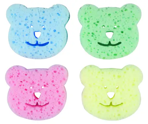 Renkli Bebek Banyo Süngeri (4`Lü Paket)