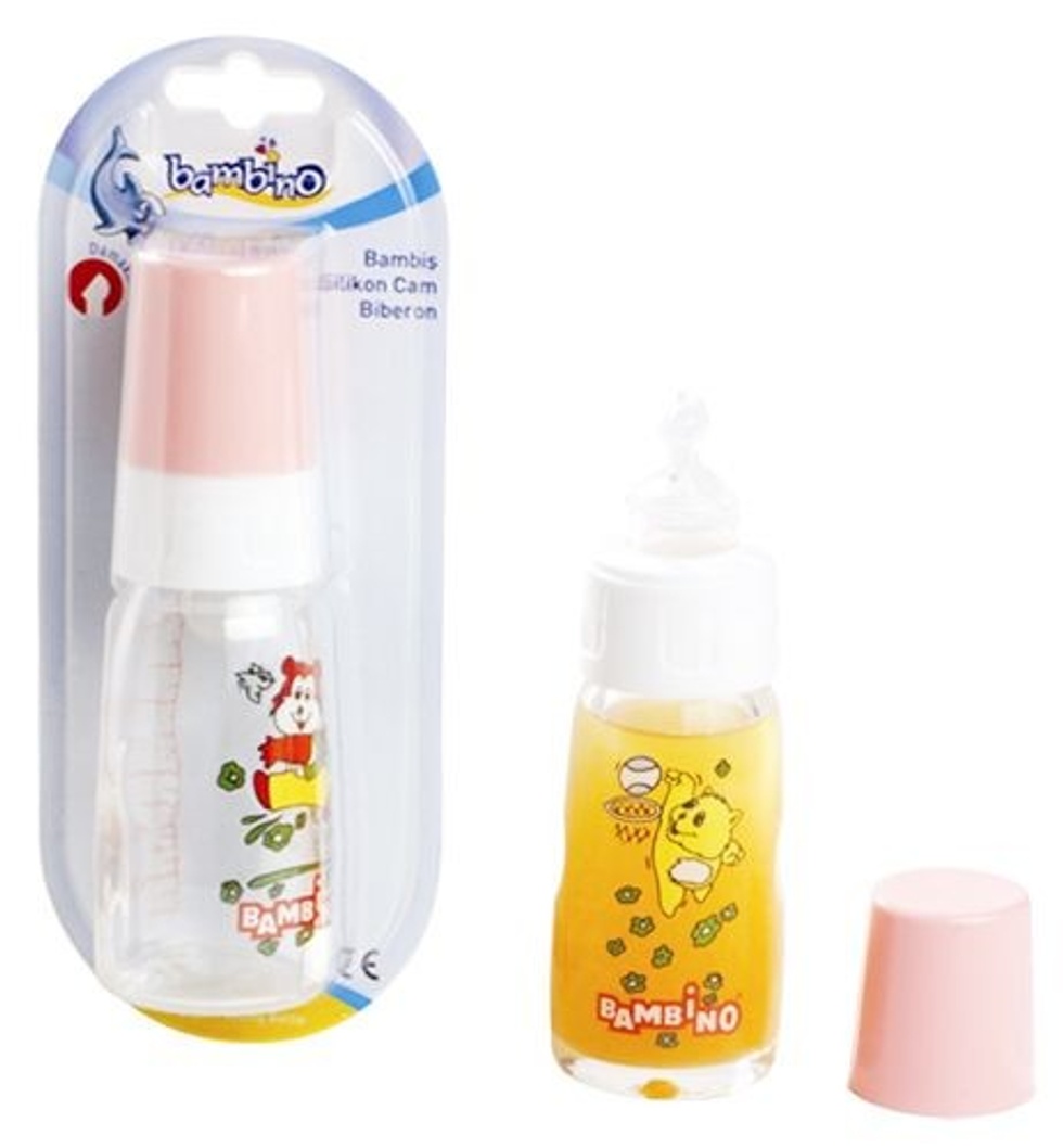 Bambiş 125ml Damaklı Emzikli Cam Biberon