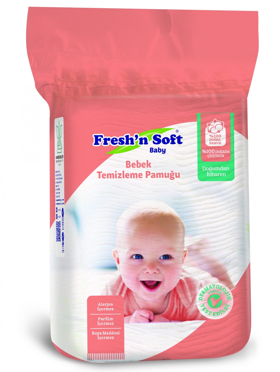 Fresh'n Soft Bebek Temizleme Pamuğu 60'lik Dikdörtgen