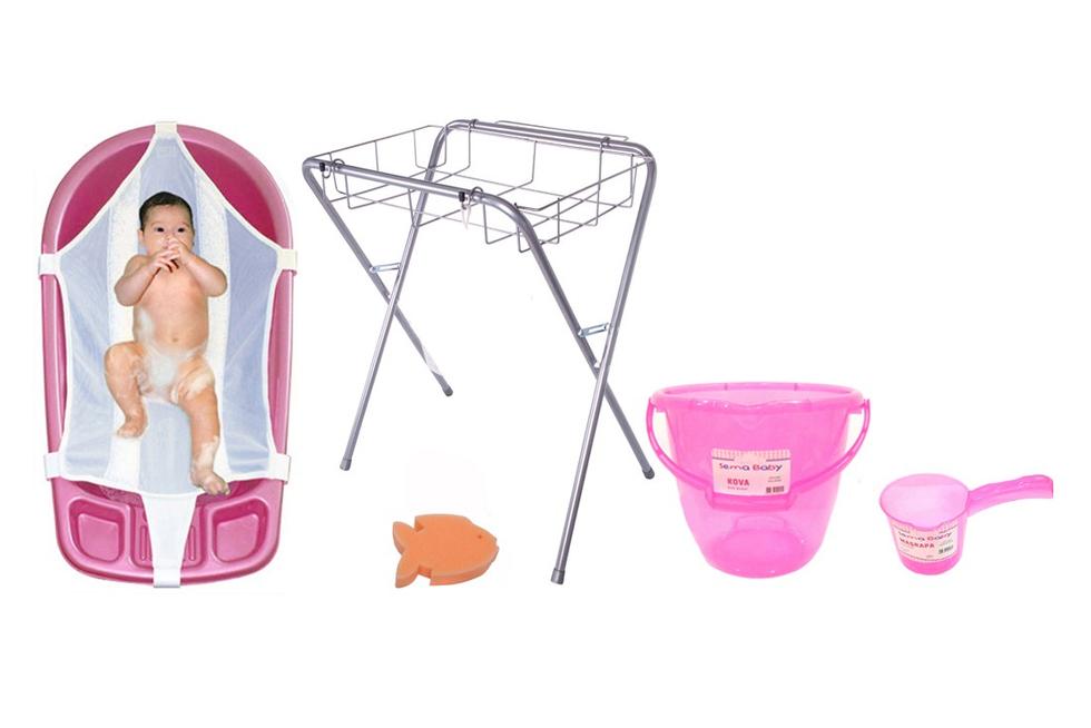 Sema Baby Lüks Bebek Banyo Seti 6 Parça - Pembe