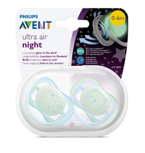 Philips Ultra Air Night Karanlıkta Parlar Gece Emziği 0-6 ay Erkek
