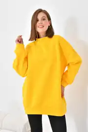 Ftz Women Kadın 3 İp Şardonlu Sweatshirt Sarı