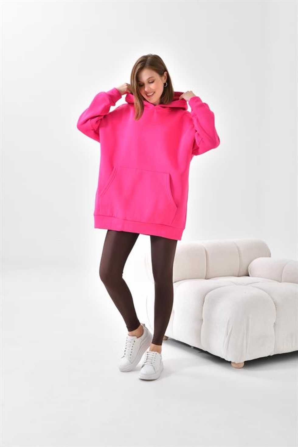 Ftz Women Kadın 3 İp Şardonlu Kapüşonlu Sweatshirt