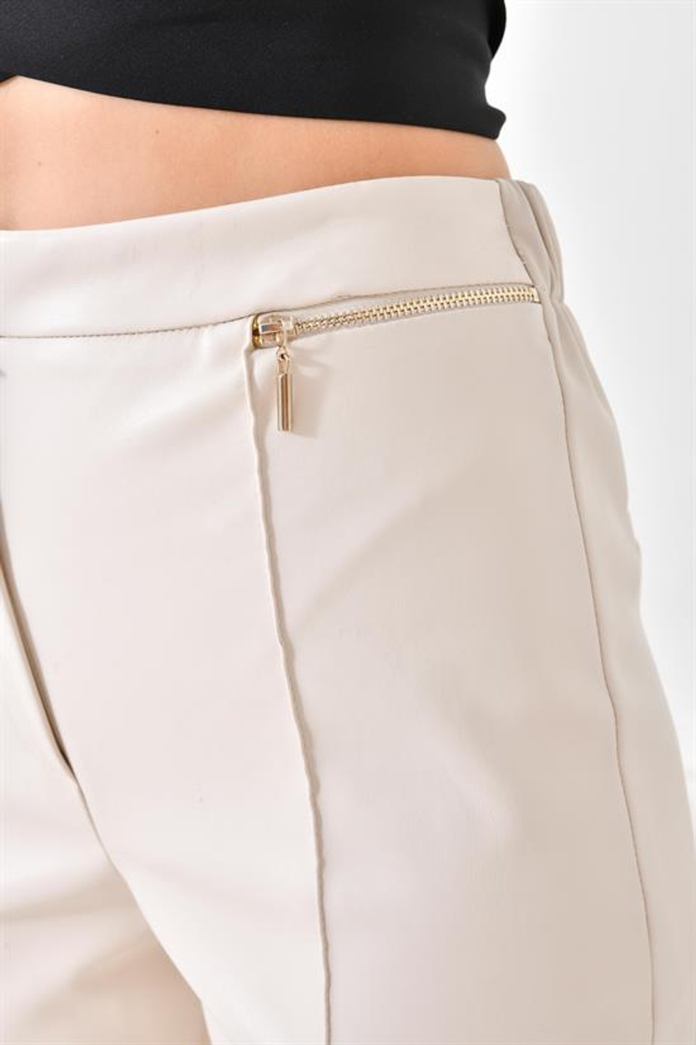 Ftz Women Kadın Deri Pantolon Taş