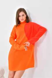 Ftz Women Kadın Oval Detaylı Tunik Orange