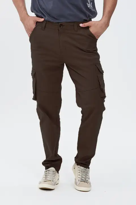 Kahverengi Düz Paça Kargo Pantolon