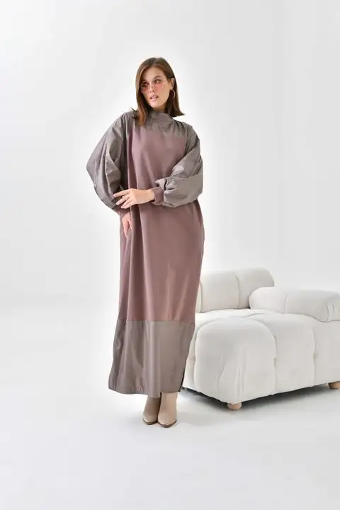 Kahve Ftz Women Kadın Deri Detaylı Elbise 30617
