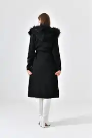 Ftz Women Kadın Kürk Detaylı Uzun Giy-Çık 20482