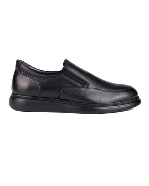 Siyah Norge Hakiki Deri Günlük Klasik Erkek Ayakkabı