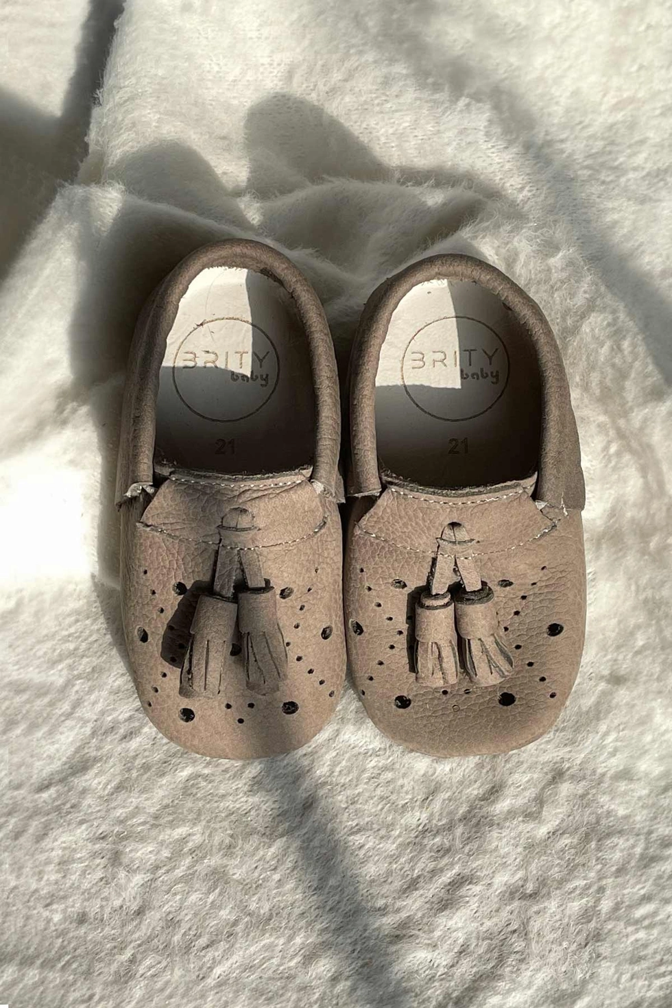 İlk Adım Bebek Ayakkabısı %100 Hakiki Deri Püsküllü Makosen