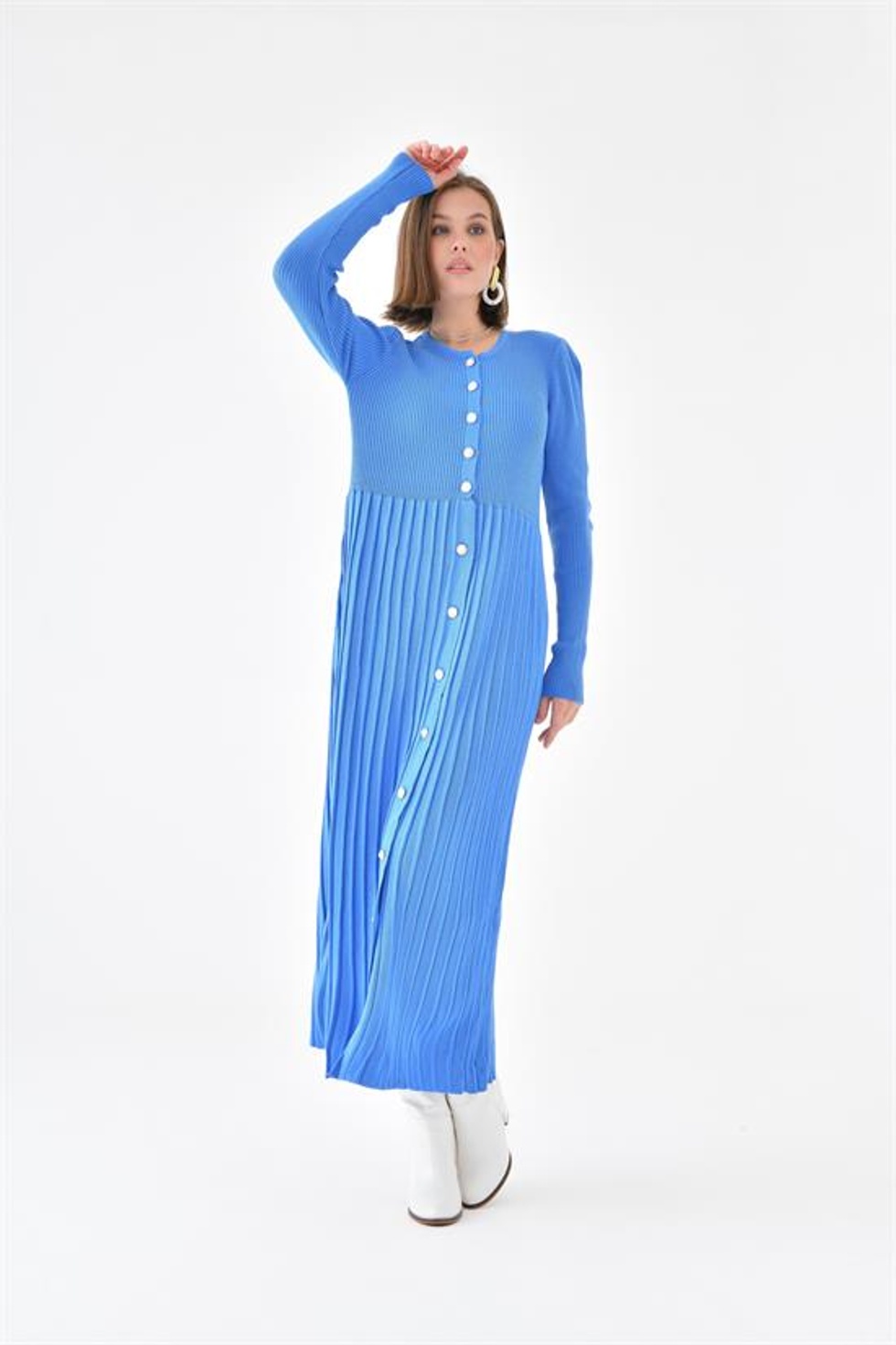 Ftz Women Kadın Düğme Detaylı Elbise 20690