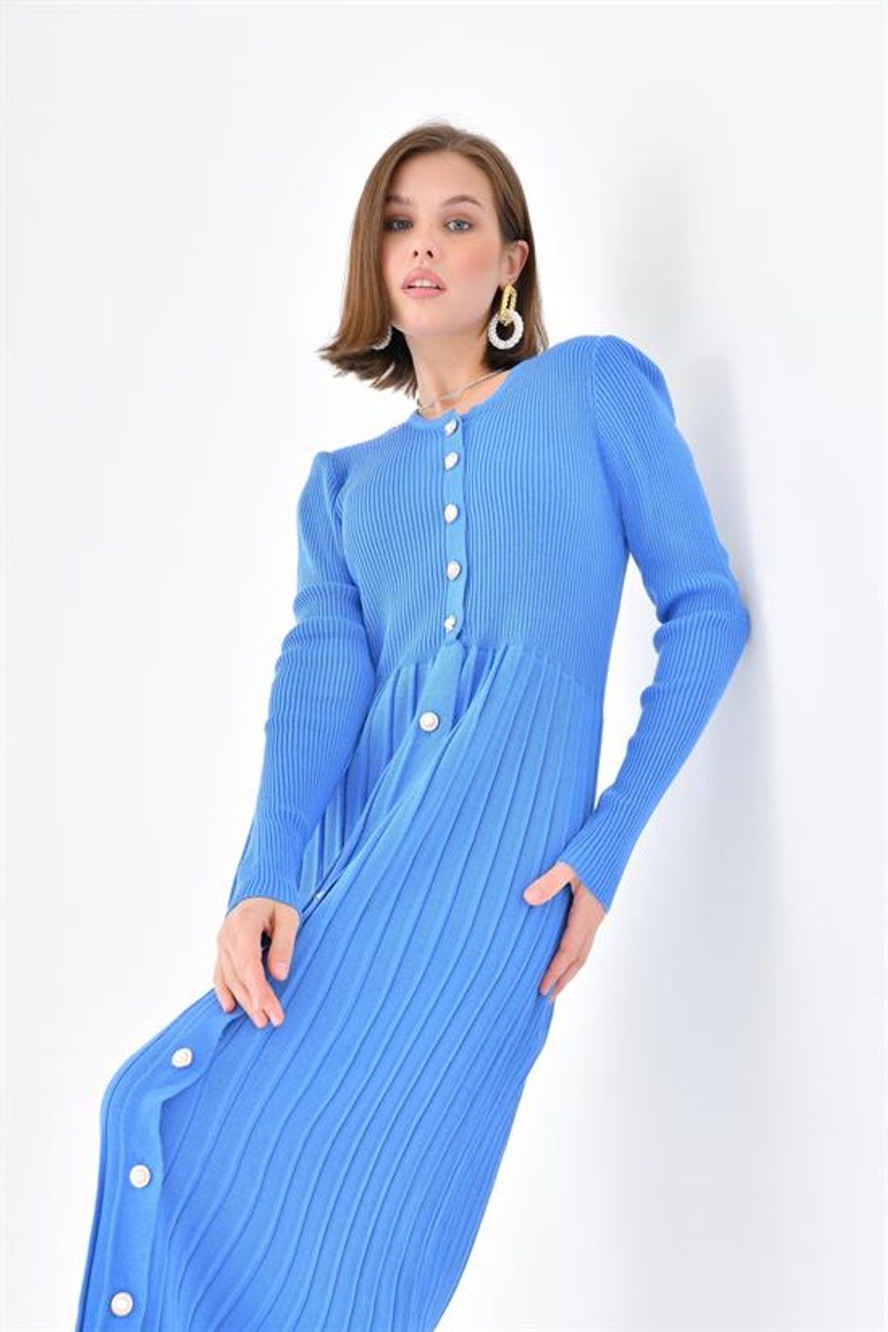 Ftz Women Kadın Düğme Detaylı Elbise 20690