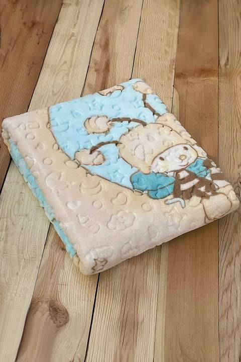 Mint Merinos Emboss Fashion Kutulu Bebek Battaniyesi 100*120