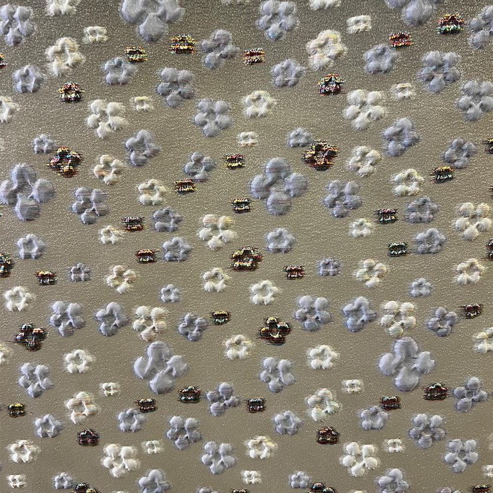 Brokar Organze Kumaş 1107 Mavi Beyaz