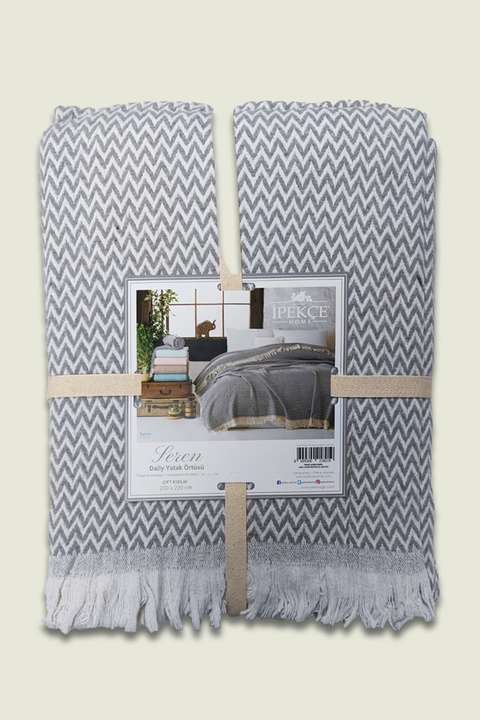 Gri İpekçe Home Seren Çift Kişilik Yatak Örtüsü - 200x220