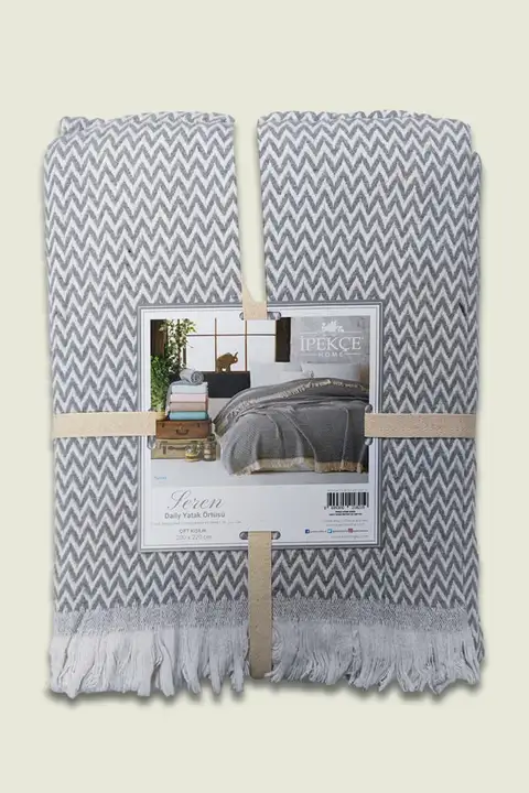 Gri İpekçe Home Seren Çift Kişilik Yatak Örtüsü - 200x220