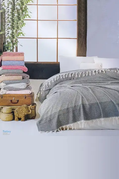 Açık Mavi İpekçe Home Dream Çift Kişilik Yatak Örtüsü - 200x220