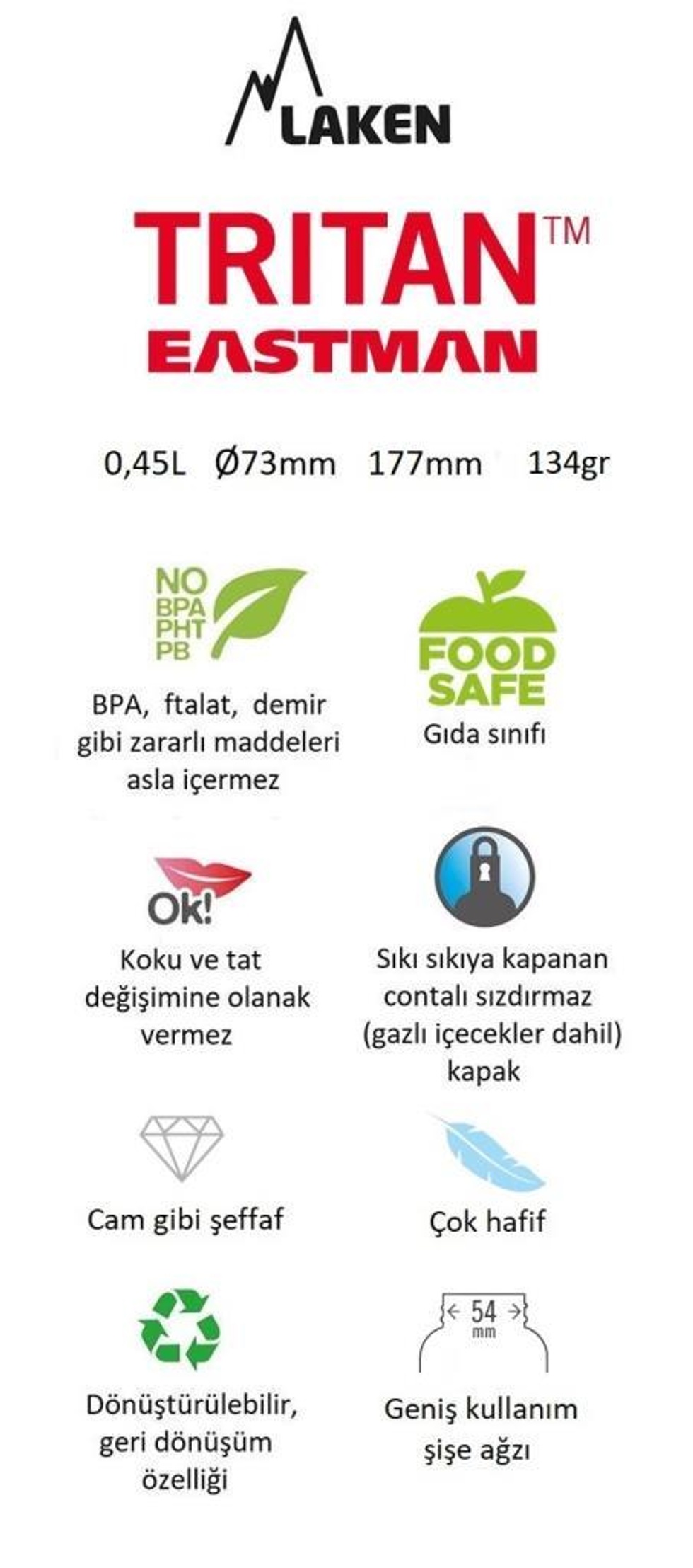 Tritan Classic Şişe 0,75L -