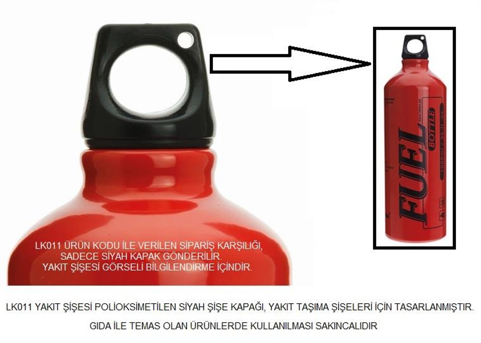 Alüminyum Futura Yakıt Şişe Siyah Kapak