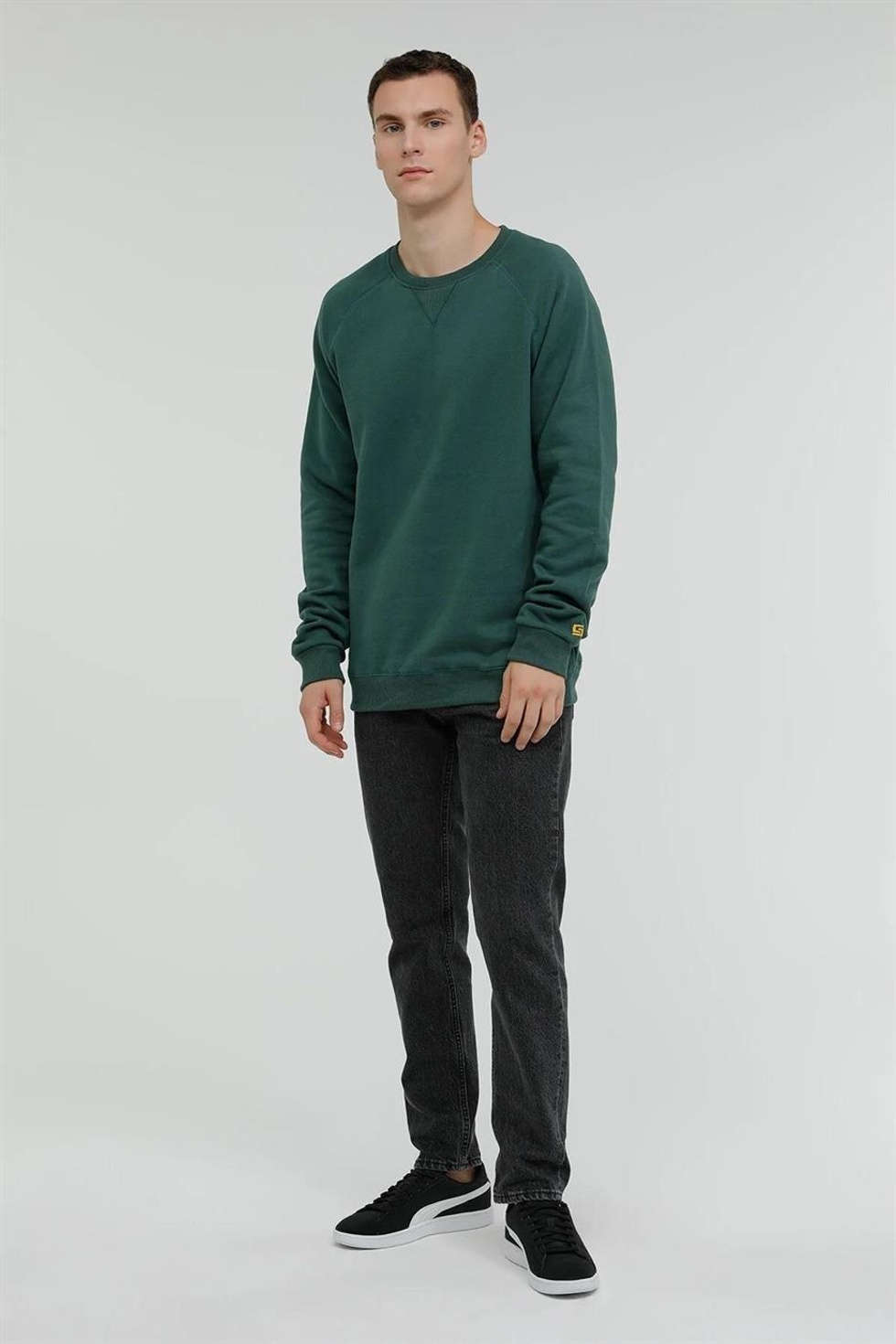 Bisiklet Yaka Erkek Basic Sweatshirt