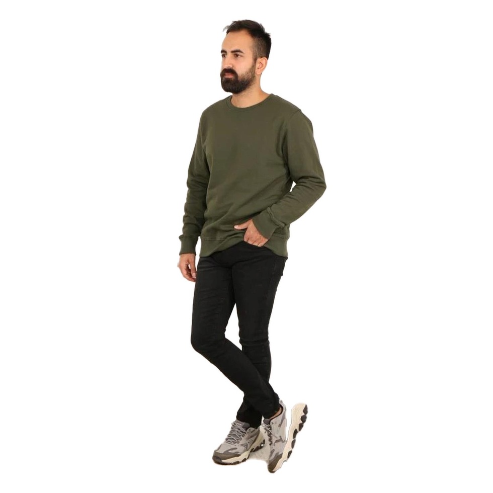 Bisiklet Yaka Erkek Basic Sweatshirt