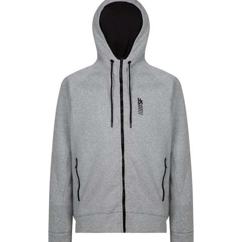 Gri SF Kapüşonlu Tam Fermuar Erkek Sweatshirt SPF101232321708