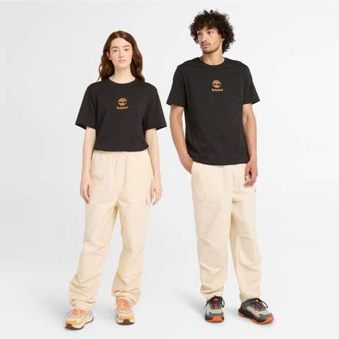 Siyah Print Stack Logo Short Sleeve Tee Erkek Tişört TB0A6WWT0011
