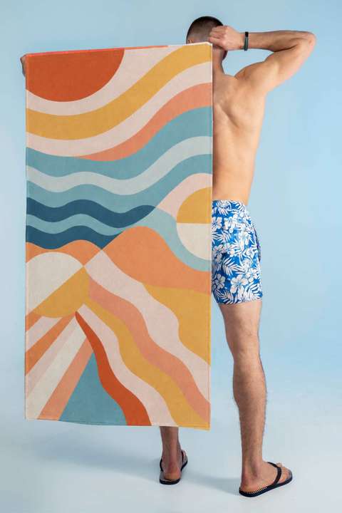 Renkli Yaz Güneşi Plaj Havlusu 75x150cm